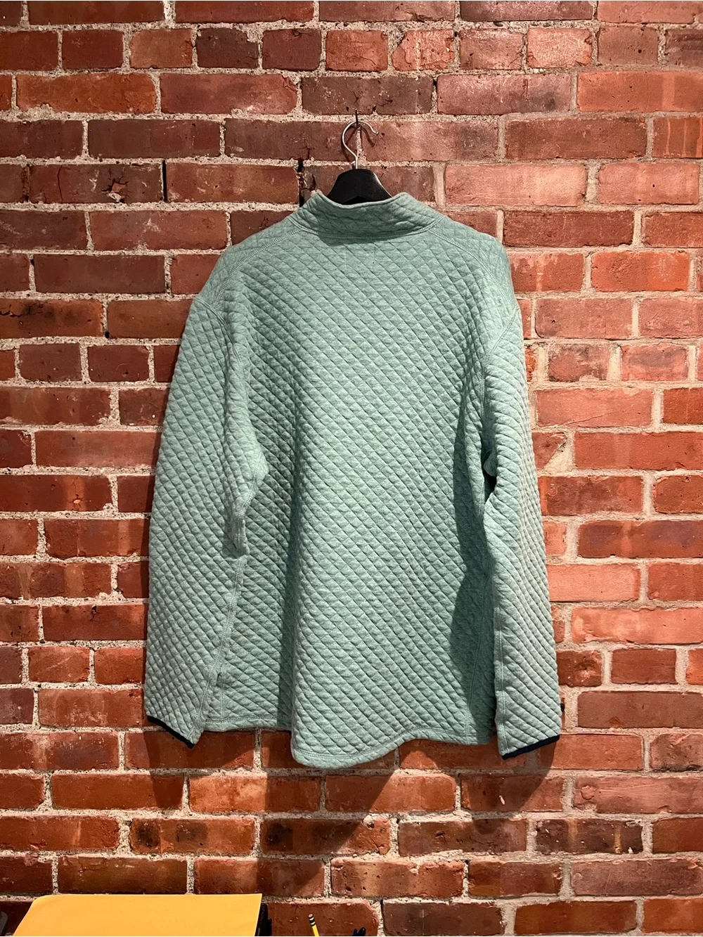 J. Crew Quilted Quarter-Zip Fleece Men's Size XL Heather Oregano Green